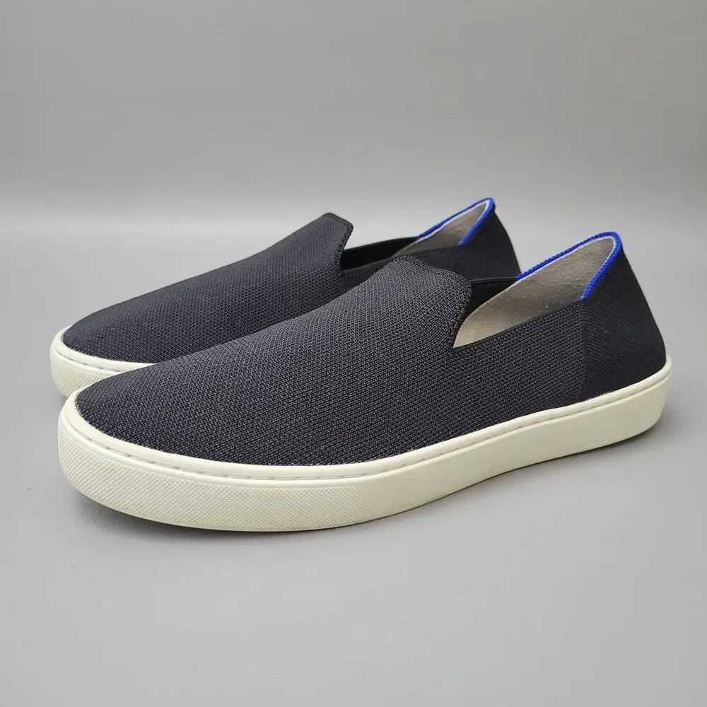 Rothys Slip On Sneaker Womens Size 9 Black Casual Knit Classic Loafer Shoes